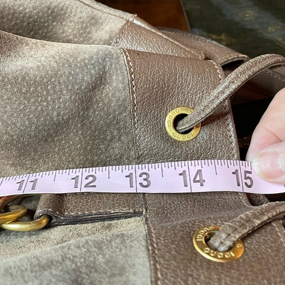 Gucci suede bamboo backpack - Picture 13 of 15